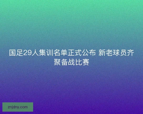 国足29人集训名单正式公布 新老球员齐聚备战比赛